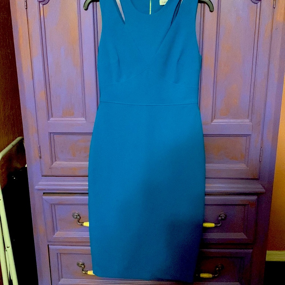 Calvin Klein blue dress sz 4. Excellent condition.